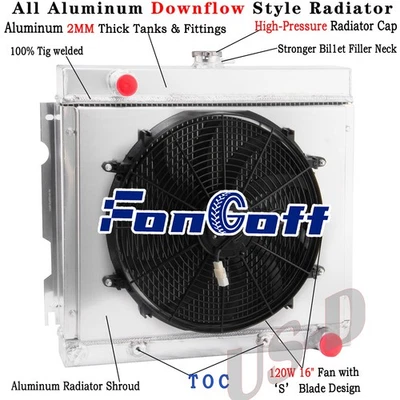 4Row Radiator Shroud Fan for 1970-1972 Dodge Dart 1971-1972 Plymouth Duster 5.2L - Image 1 of 4