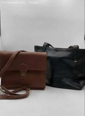 Vintage Coach Womens Brown Leather Tote And Crossbody Bag Lot Of 2 - Image 1 of 4