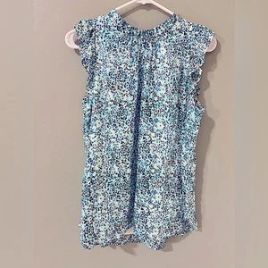 Camicia donna smanicata Loft nuova con etichetta stampa confetti taglia media linea collo alto - Foto 1 di 4