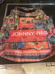 Johnny Was Floral wiederverwendbare Beuteltasche Tasche mehrfarbig leicht faltbar. Groß. - Bild 1 von 5