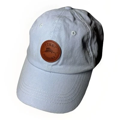 Tommy Bahama Gorra Papá Cuero Logo Talla Única Slouch Azul Unisex Golf Playa Foto 1 de 4