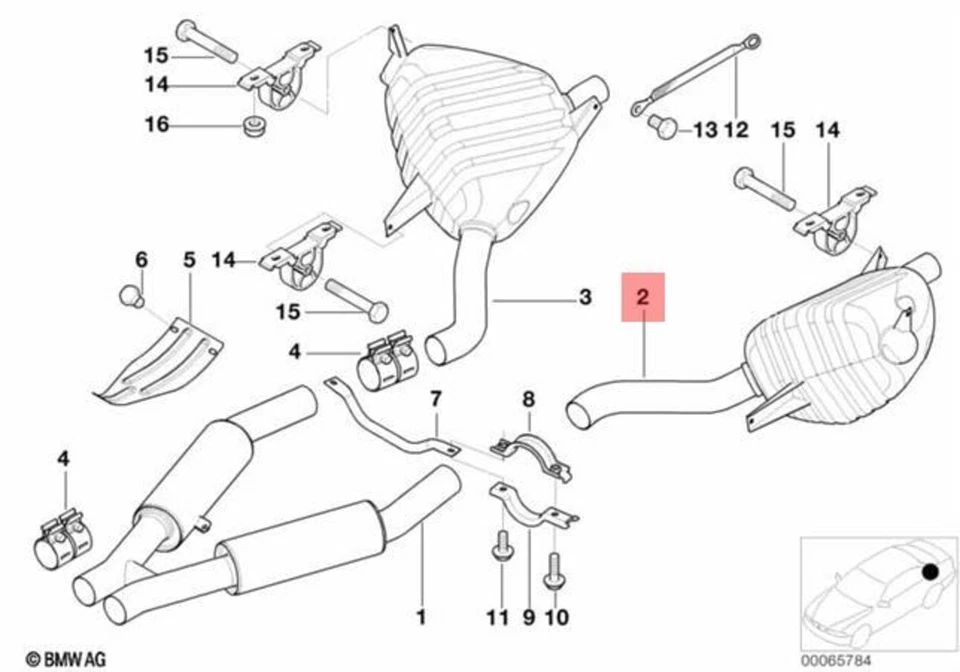 Silenciador trasero izquierdo original BMW Alpina Z8 V8 E52 ALPINA V8 descapotable 18107830520 Foto 1 de 1