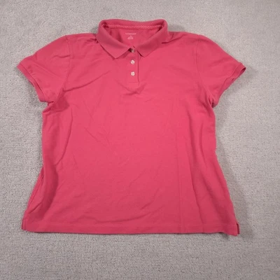 Camisa polo Lands End para mujer grande rosa manga corta calce clásico 100 % algodón Foto 1 de 4