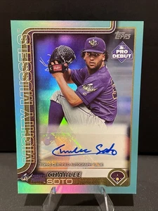 2025 Topps Pro Debut Charlee Soto Teal Foil Auto /75 Twins Prospect RC - Picture 1 of 3