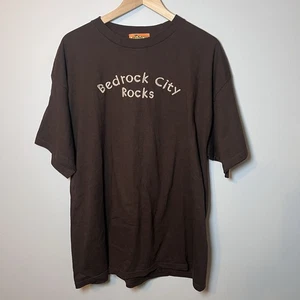 Vintage Flintstones "Bedrock City Rocks" T-Shirt Herren XL bestickt 90er y2k - Bild 1 von 6