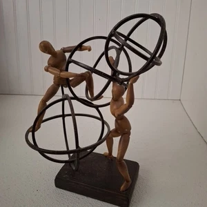 Figura Peso del Mundo Esfera Metal Decoración Usado - Imagen 1 de 5