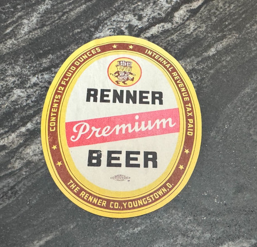 IRTP RENNER PREMIUM BEER 12OZ BOTTLE LABEL RENNER BRG CO YOUNGSTOWN OH ...