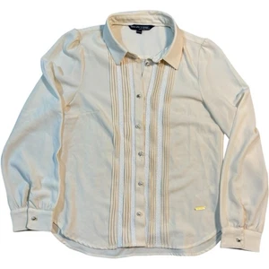 Blusa Teenie Weenie All That Bear Crema Camisa Abotonada Adornada 160/84A - Imagen 1 de 5