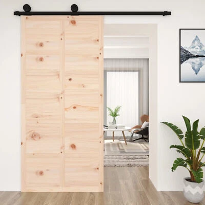 Barn Door 100x1.8x214  Solid Wood Pine T4E7 - image 1 of 4