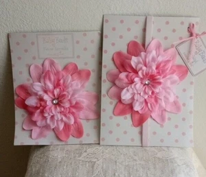 LOt of 2 Mud Pie Baby Buds Pink Flower w Rhinestone Headband & Barrette New - Picture 1 of 11