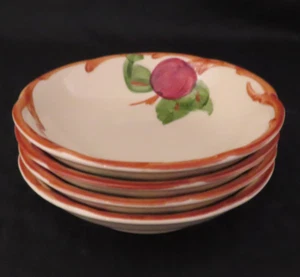 Juego de 4 cuencos franciscanos de salsa de frutas y bayas de manzana 5,25 pulgadas vintage hechos en EE. UU. - Imagen 1 de 5