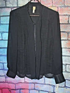 Black Chenault Womens Satin Knot-front Blouse Button Up Shirt NEW with TAGS - Picture 1 of 4