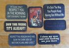 Lot Of 7 ~ Outlaw Biker Humor Sayings Patches ~ Made Of All Leather ~ Sew On