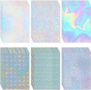 30 Pcs 6 Styles Holographic Laminate Sheets Transparent Holographic Overlay Pape - Picture 1 of 7