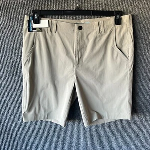Roundtree & Yorke Shorts Mens 42 Grey Khaki Chino Performance Golf Lightweight - Picture 1 of 9