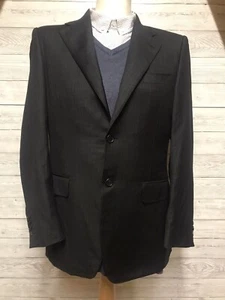 Lanvin Mens Designer 100% Wool Grey Pinstriped Suit Jacket Size 46R - Picture 1 of 10