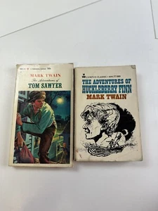 Adventures of Huckleberry Finn & Tom Sawyer Mark Twain 60s-70s Vintage - Imagen 1 de 8