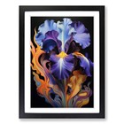 Iris Flower Art Deco Wall Art Print Framed Canvas Picture Poster Decor