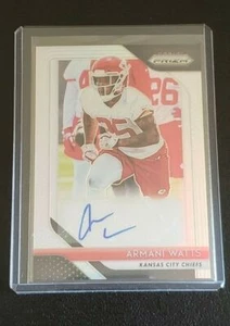 2018 Prizm Argento Armani Watts RA-AW Auto Kansas City Chiefs Texas A&M - Foto 1 di 2