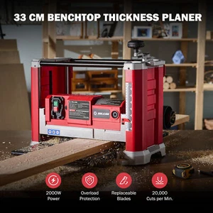 ZELCAN 2000W 15A Benchtop Thicknesser Planer 330 mm Benchtop Wood Planer Tool - Picture 1 of 8