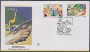 VATICANO SC #1320-1 FDC x 2 DIFF INTEGRACIÓN EUROPEA, CON SINAGOGA, MEZQUITA ETC. - Imagen 1 de 1