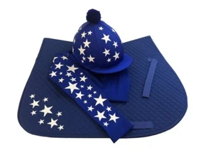 Royal Blue Cross Country Colours Horse Riding Set - Picture 1 of 1