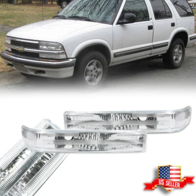 Прозрачные сигнальные огни парковки переднего бампера для 98–04 Chevy S10 Blazer GMC Sonoma - Изображение 1 из 4