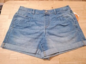 New Girls Plus Size 10-12 Pull On Jean Shorts By Wonder Nation - Picture 1 of 3