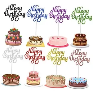 40 Pieces Happy Birthday Cake Toppers Birthday Cake Topper Picks Happy - Picture 1 of 8