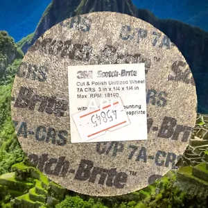 5 Ciascuno 3M Scotch-Brite 3"x1/4"x1/4" 7A Taglio Grosso e Lucidatura Unitizzato Whl 03729 - Foto 1 di 2