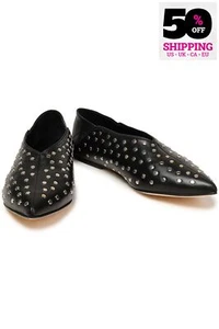 RRP€500 HELMUT LANG Leather Slip On Flat US8.5 UK5.5 EU38.5 Black Made in Italy - Picture 1 of 8