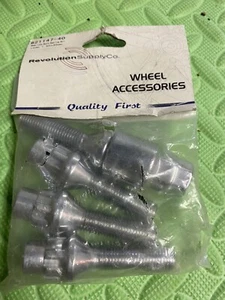 4 Pc  12x1.5 Chrome Wheel Locks 40mm Shank  + Socket Conical Seat - Picture 1 of 2
