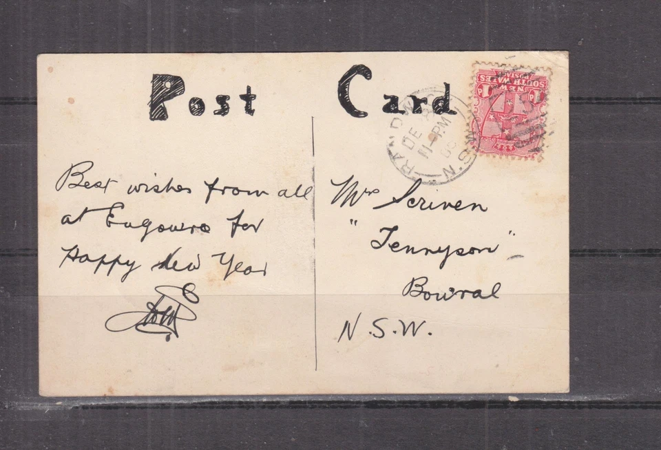 NUEVO SUR DE GALES, 1906 cómico ppc. Dos hombres, 1d. 254, RANDWICK a Bowral. Foto 1 de 1