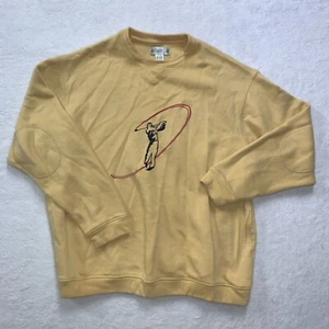 VTG Grand Slam Sweater Mens XL Golfer Swinging Yellow/Gold Grandpa Sweater - Picture 1 of 4