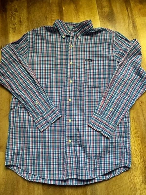 CHAPS Easy Care Blue Plaid long Sleeve Shirt Mens Sz M Button down Cotton Blend - Image 1 of 4