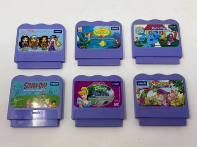 Lot of 6 VTech V.Smile Games Scooby-Doo Blues Clues Cinderella Bratz Mermaid - Image 1 of 4
