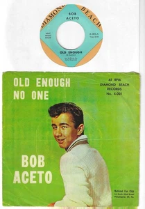 TEEN 45 & PS ON DIAMOND BEACH BY BOB ACETO - "OLD ENOUGH"   45 NEAR-MINT, PS VG - Imagen 1 de 2