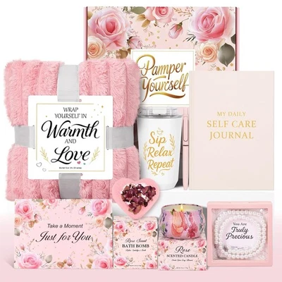 Self Care Gifts for Women Get Well Soon Gift Baskets, Unique Birthday Rose  - Image 1 of 4