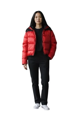 Chaqueta acolchada acolchada acolchada deportiva vintage Ralph Lauren para mujer con capucha roja talla pequeña Foto 1 de 4