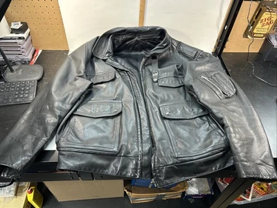 Spieth & Wensky 1115 Gr 28 1995 German Motorcycle Police Leather Jacket - Image 1 of 4