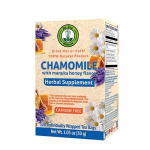 Wellness Chamomile Herbal Tea with Honey Flavor - 20 Tea Bags - Picture 1 of 6