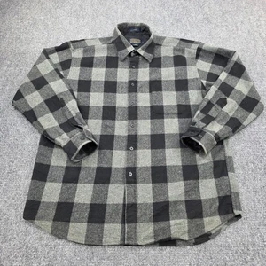 Pendleton Lodge 100 % Wolle kariertes Flanellhemd Herren XL schwarz grau Knopfleiste - Bild 1 von 7