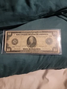 1913 $10 Dollar Federal Reserve Note New York - Picture 1 of 7