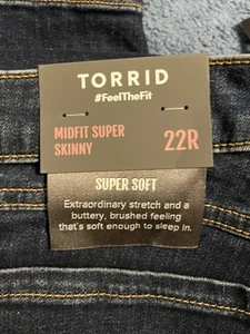 Torrid Womens Size 22 Midfit Super Skinny Super Soft Denim Jeans Plus Size - Picture 1 of 2
