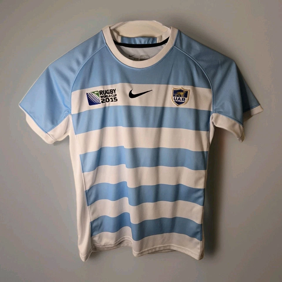 Camiseta Nike UAR Argentina 2015 Mundial Blanco Azul Rugby Hombre Talla L Foto 1 de 4