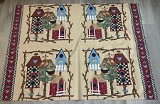 Country Tablecloth, Cotton, Rectangle, Birdhouses, Thin, Multi Color