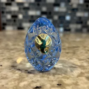 Waterford cristal enfriador de mano huevo facetado azul pisapapeles (2 1/2” X 1 3/4”) - Imagen 1 de 4