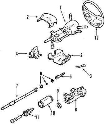 Steering Column (column shift)(#1 in parts breakdown) 2001-2004 Buick LeSabre - Image 1 of 4