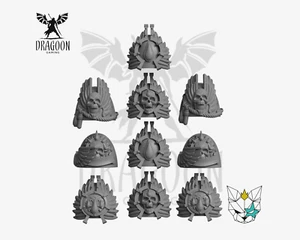 Crimson Angels Space Knight Pauldrons. Sci-fi Marines Shoulder Pad Conversions - Picture 1 of 1