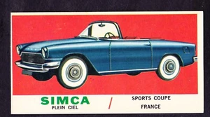 1961 TOPPS CARS SPORTS CARS #31 SIMCA PLEIN CIEL NICE SHAPE - Picture 1 of 1